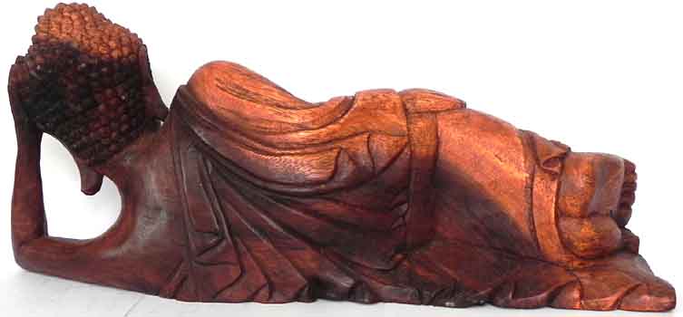 Mahaparinirvana Buddha Statue Holz