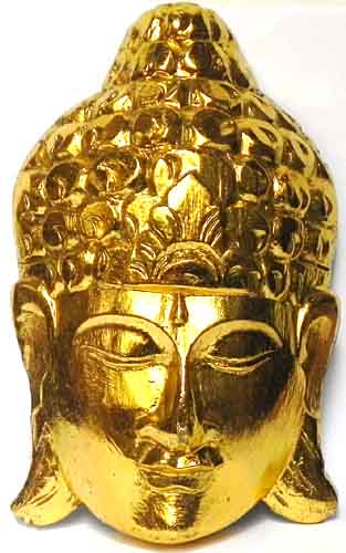 Buddha Maske aus Holz, 