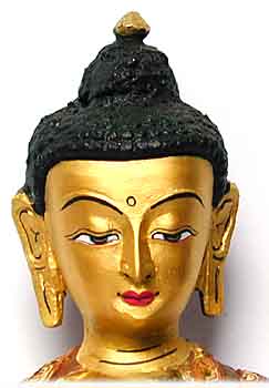 Aksobhya Buddha , vergoldet