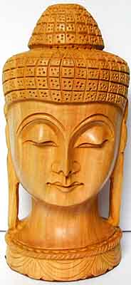 Buddha Kopf Holz,