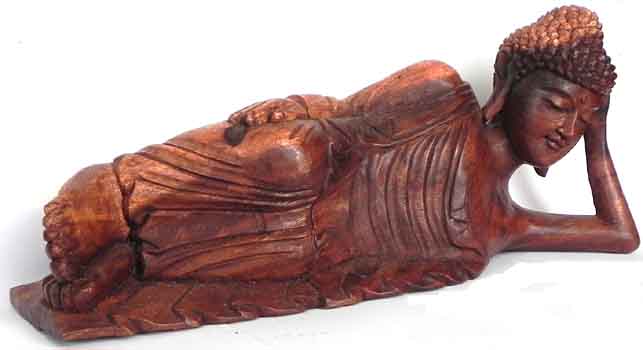 Mahaparinirvana Buddha Statue Holz
