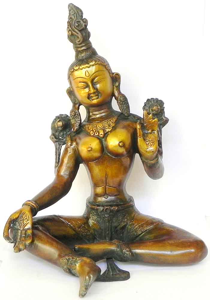 grüne Tara Statue