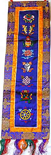Tibetische Gebetsfahne mit Asta-Mangala