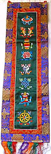 Tibetische Gebetsfahne mit Asta-Mangala