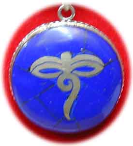 Lapislazuli  Amulettkette mit Symbol-Anhänger