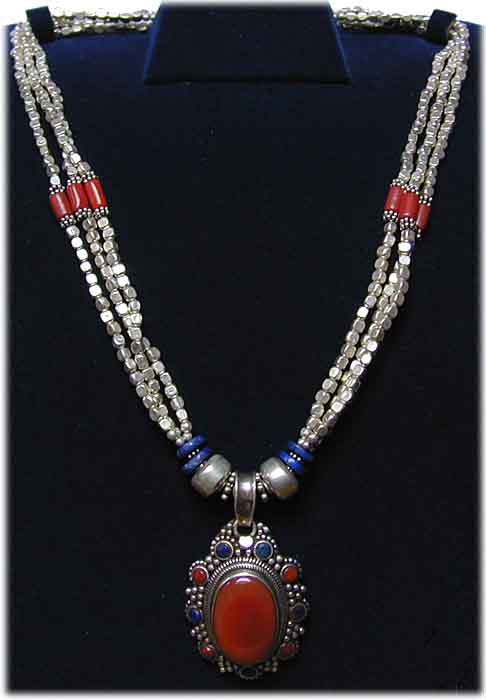 Halskette Sterling Silber mit Karneol Anhänger