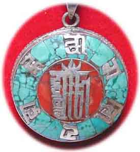 Inlay Kalachakra Mantra Anhänger